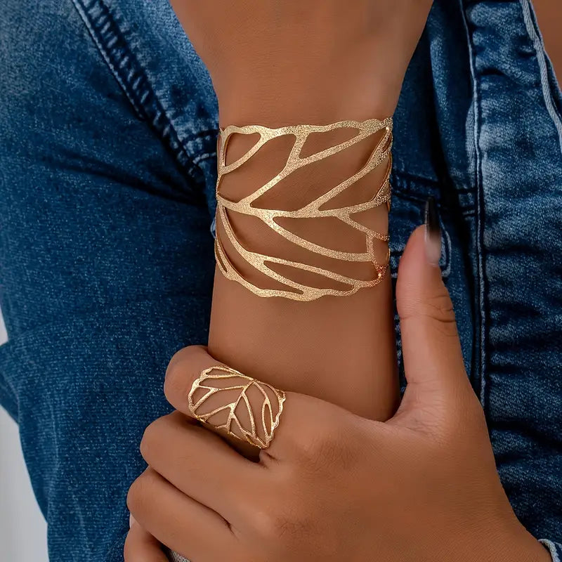 Bracelet vintage motif feuille