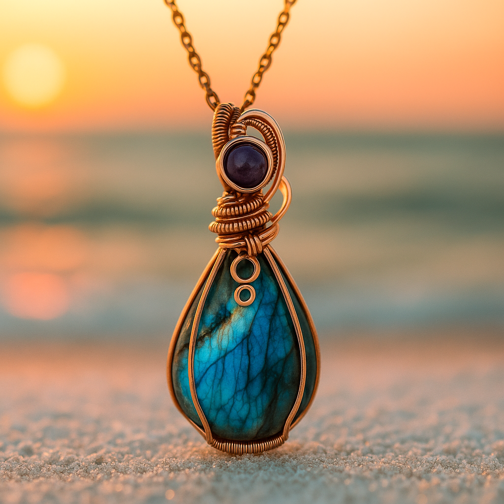 Sirène Antique – Collier doré avec pendentif fait main