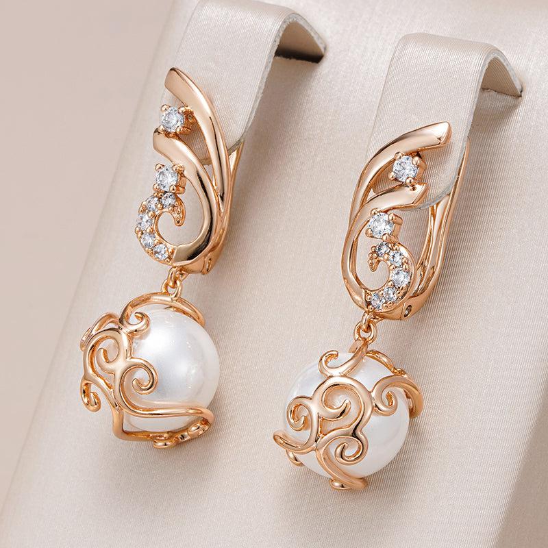 Élégantes boucles d'oreilles en perles d'eau douce