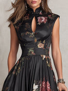 Sienna • Midikjole med blomsterprint