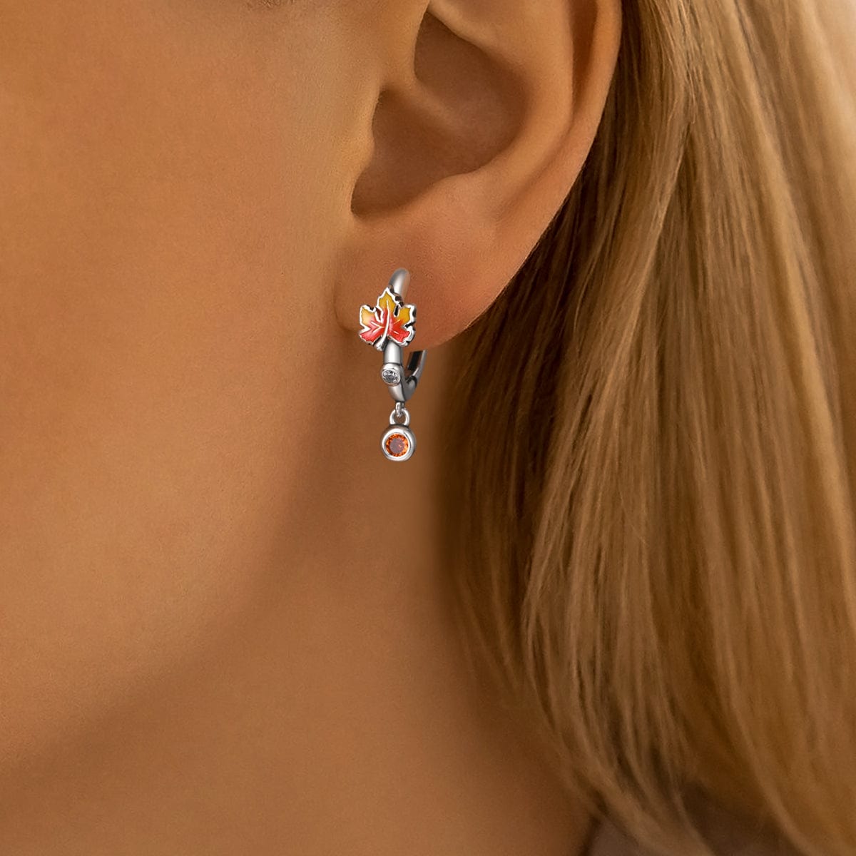 Boucles d'Oreilles Feuille d'Érable Lueur d'Automne
