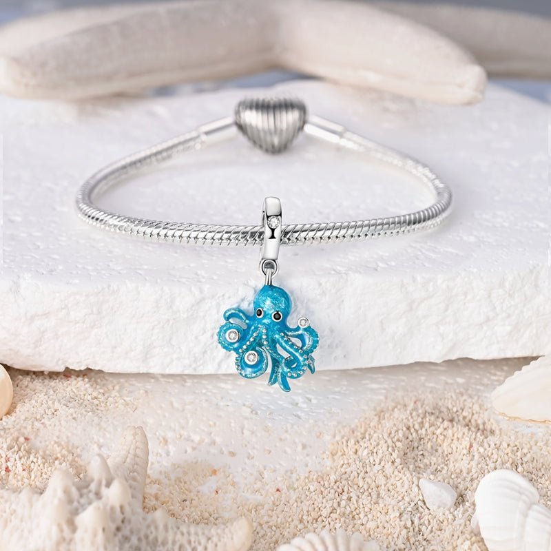 Charm Pendant Pieuvre Bleue