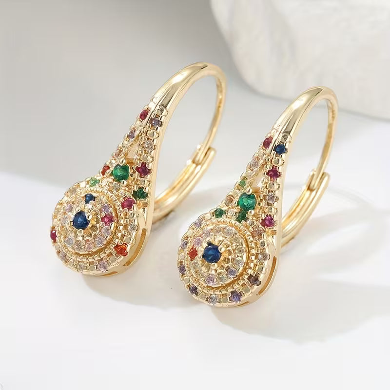 Boucles d'Oreilles Élégance Scintillante Multicolore