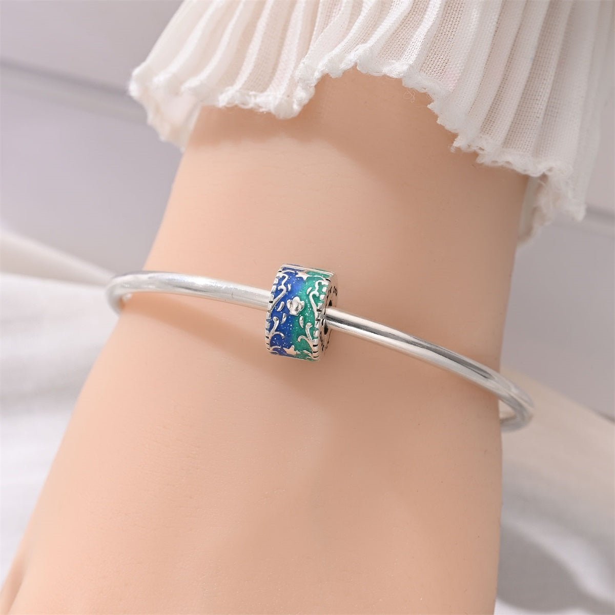 Charm Clip Coquillage et Étoile de Mer Océan Phosphorescent