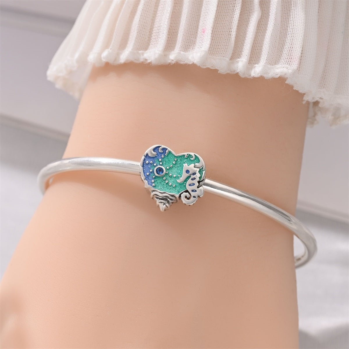 Charm Cœur Océan Hippocampe Phosphorescent