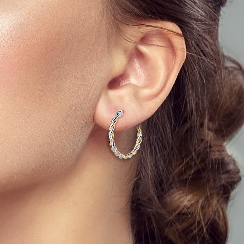 Créoles Corde Torsadée Or et Argent