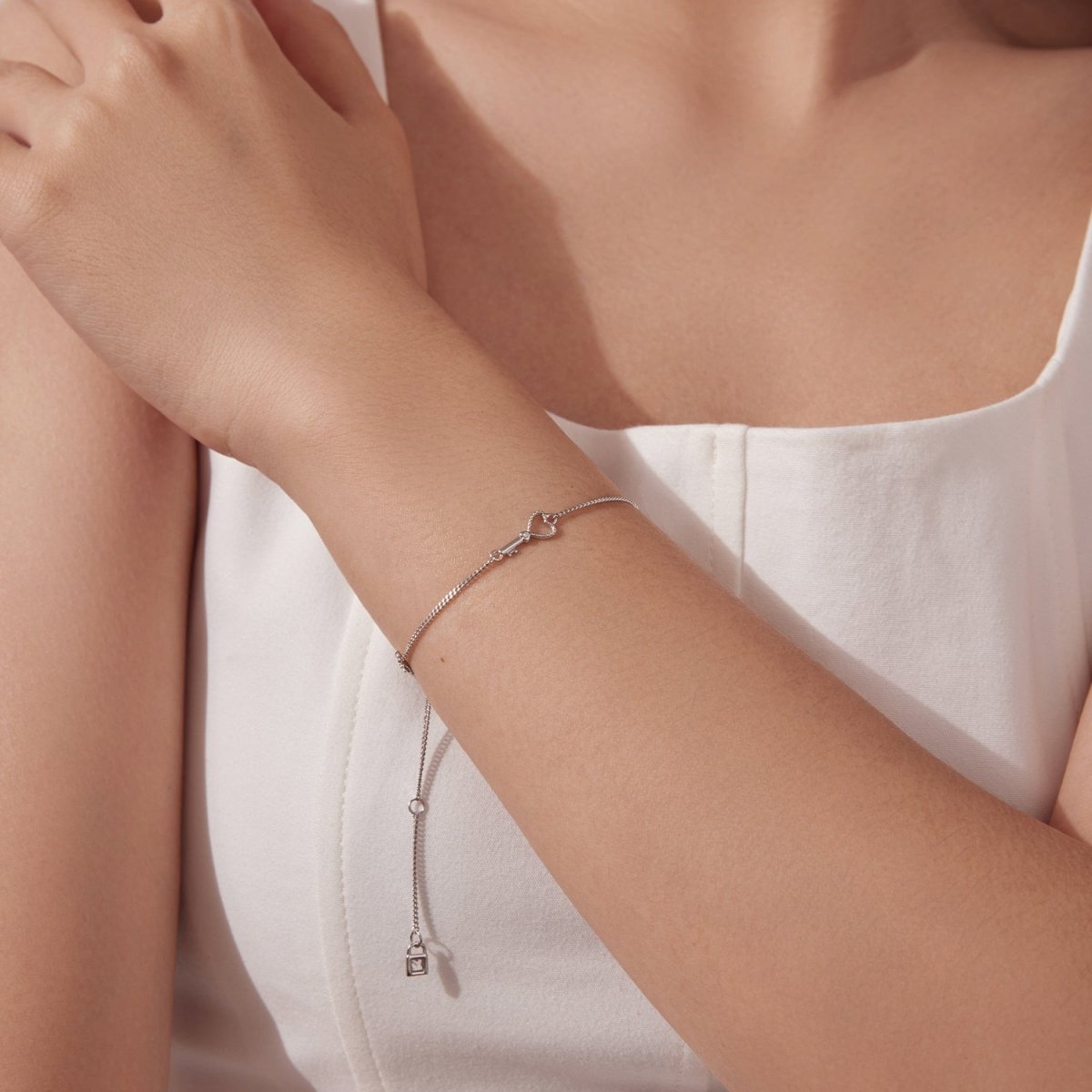 Bracelet Maillons Clés Cœur