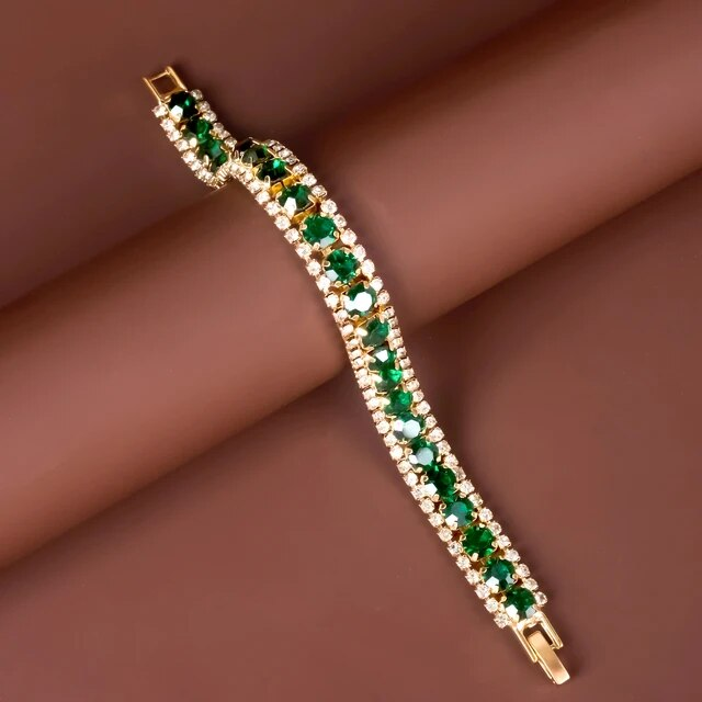 Bracelet doré et vert