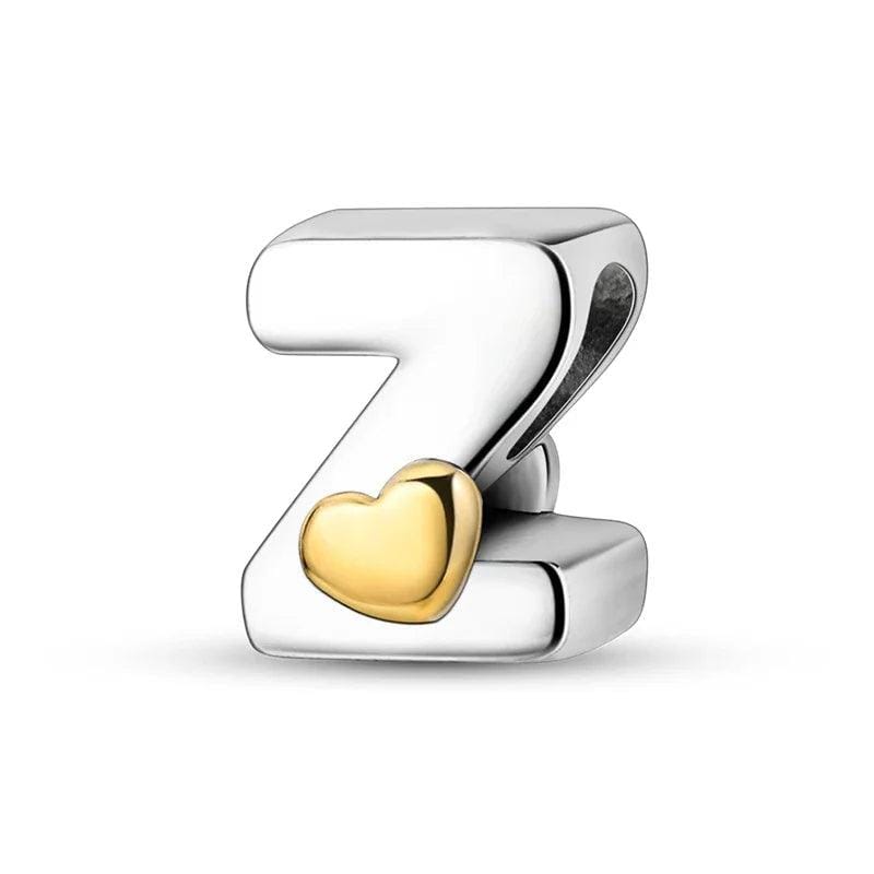 Charm Lettre Cœur Doré A~Z