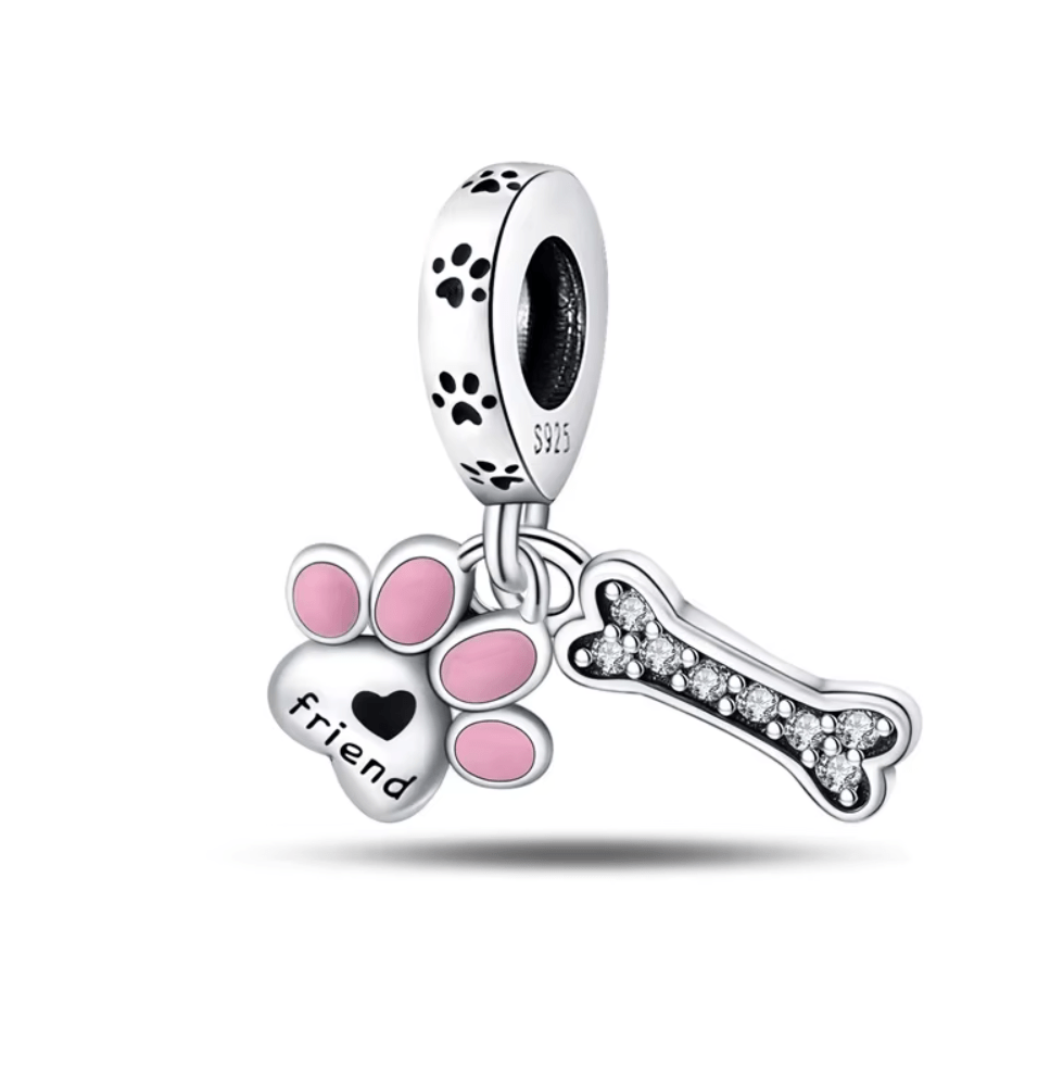 Charm Pendant Patte et Os Pet Friend