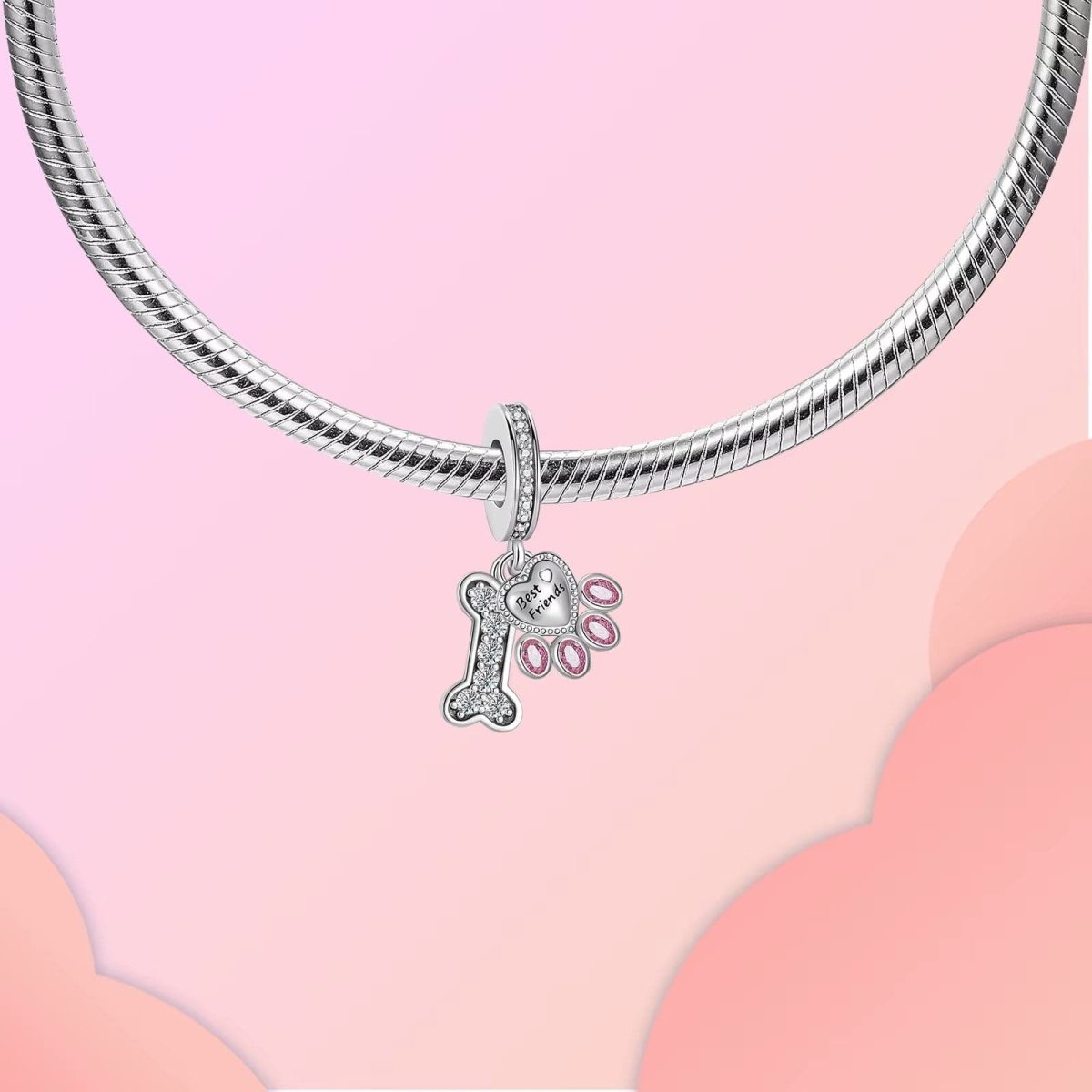 Charm Pendant Patte et Os Best Friend Animal