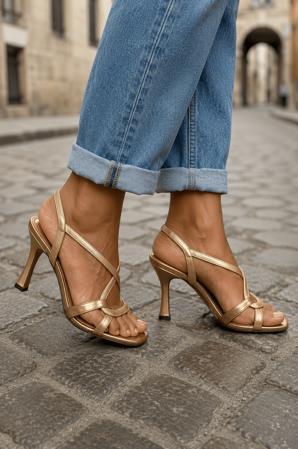 Elisabeth | Gyldne sandaler: sommerens charme