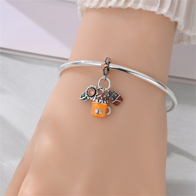 Charm Pendant Mug Pumpkin Spice avec Chocolat et Tournesol