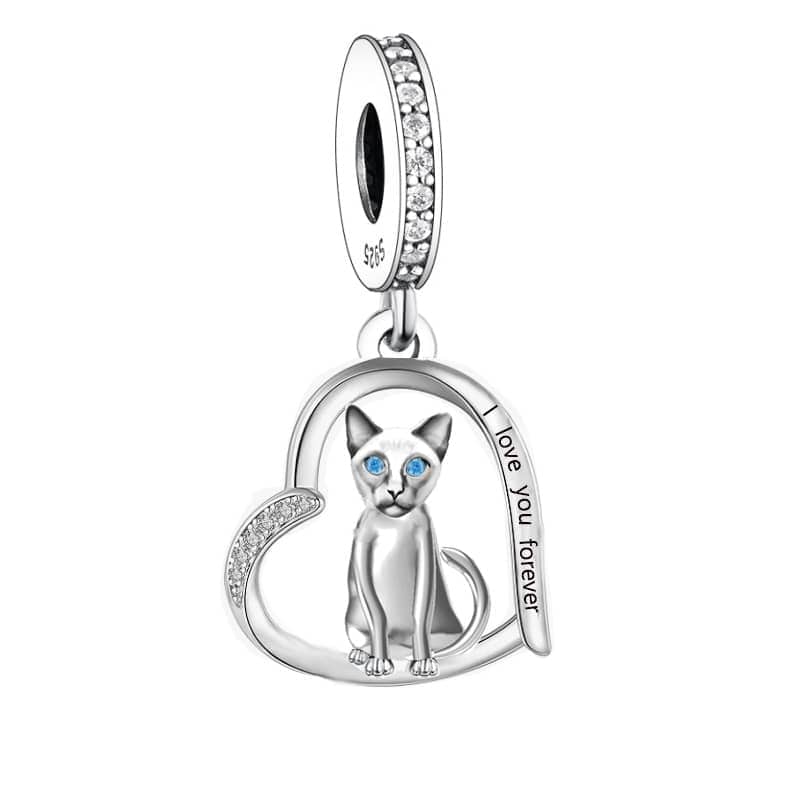 Charm Pendant Chat Siamois