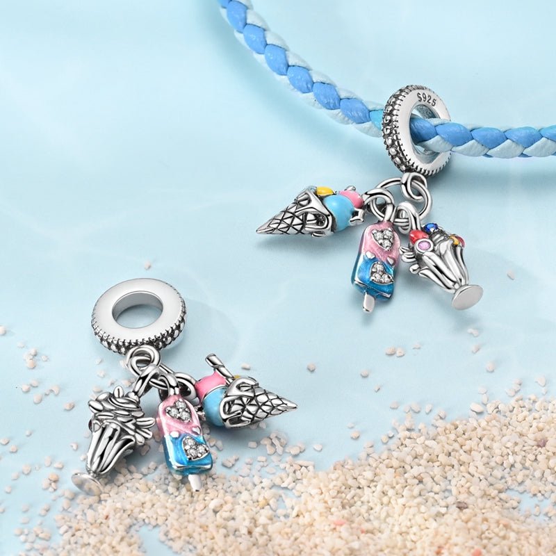 Charm Pendant Douceurs Glace, Esquimau et Milkshake