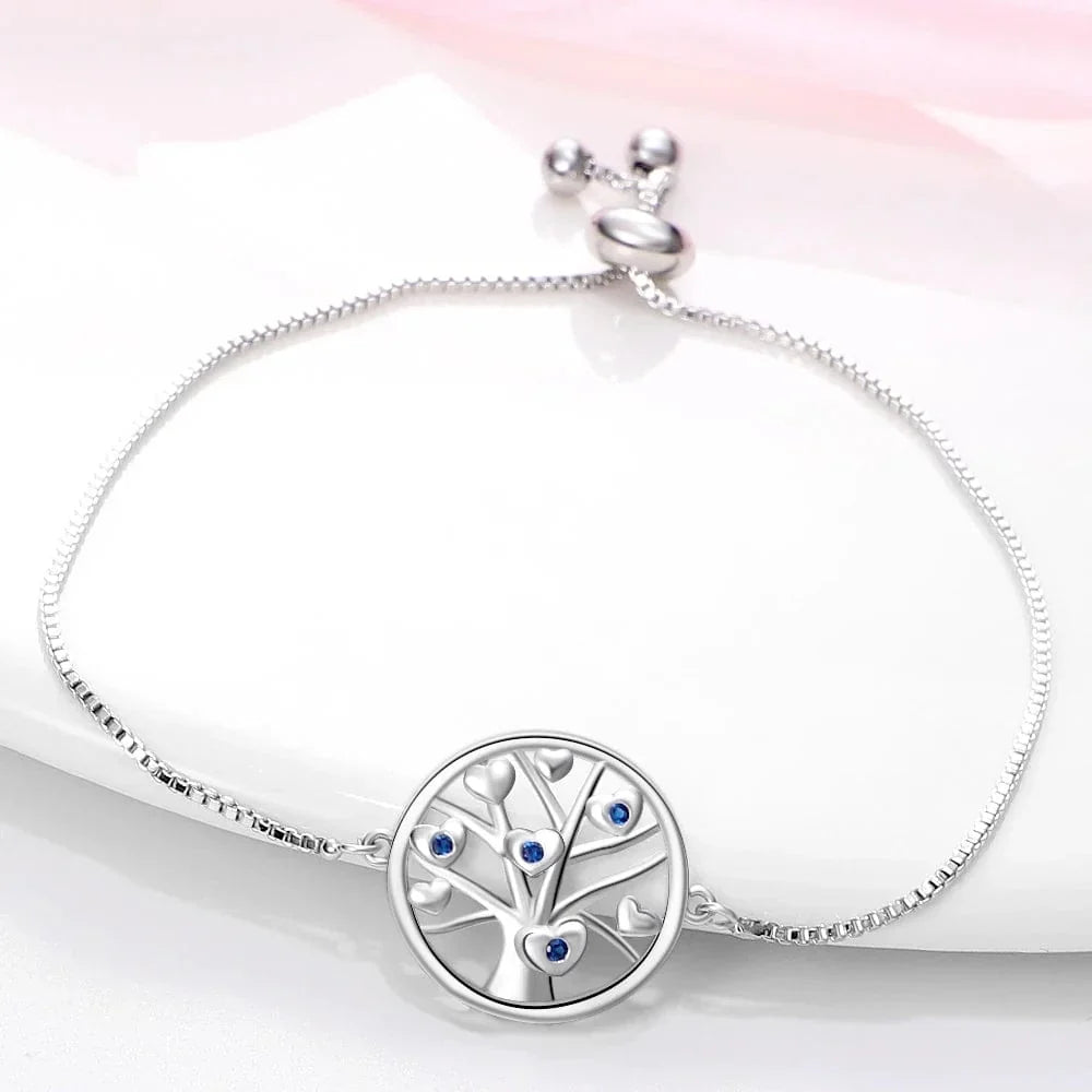 Bracelet Arbre de Vie aux Accents de Pierre Bleue