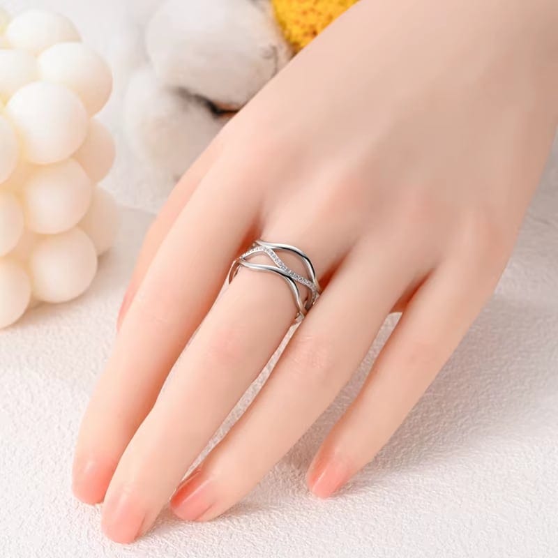 Bague Argent Forme Vague