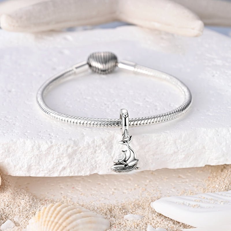 Charm Pendant Baleine Maman et Bébé