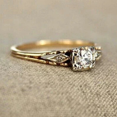 Bague Vintage Zircone en Or Fin