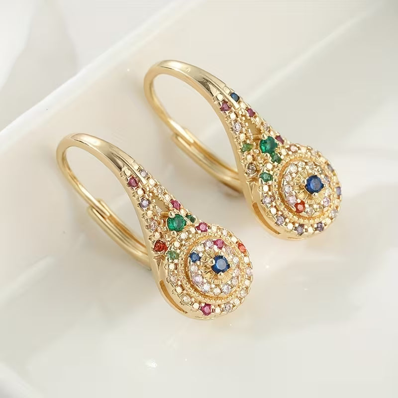 Boucles d'Oreilles Élégance Scintillante Multicolore