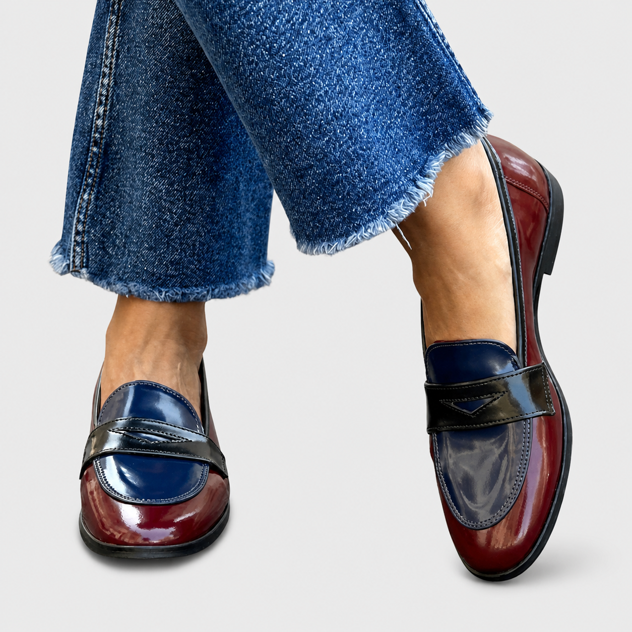 Claudia™ | Loafers med kontrast