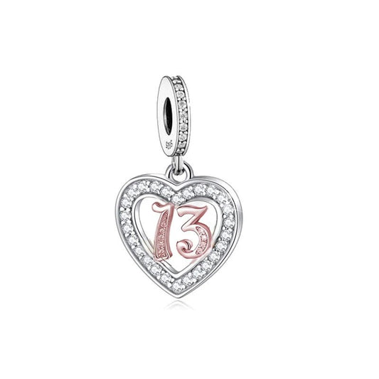 Charm Pendant Cœur Or Rose 13 Ans