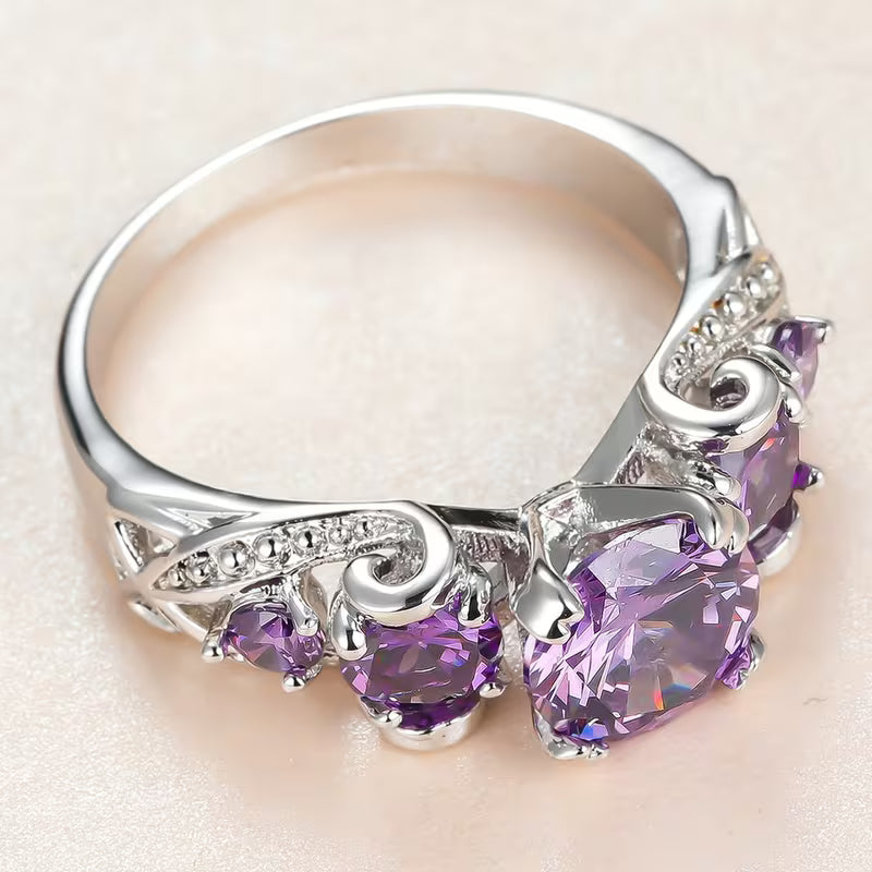 Bague vintage Améthyste en argent