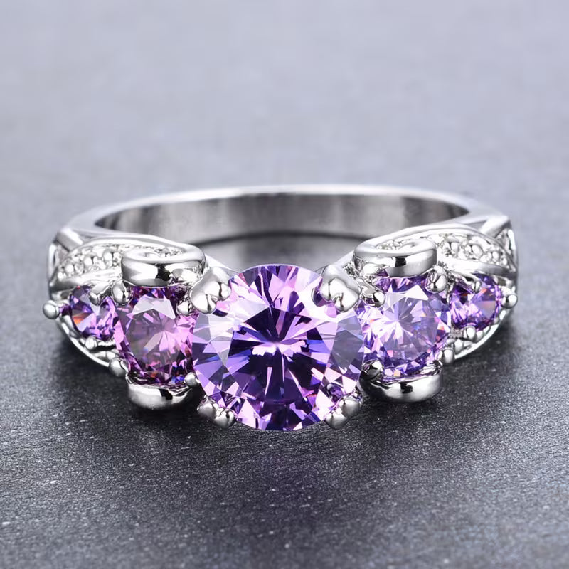 Bague vintage Améthyste en argent