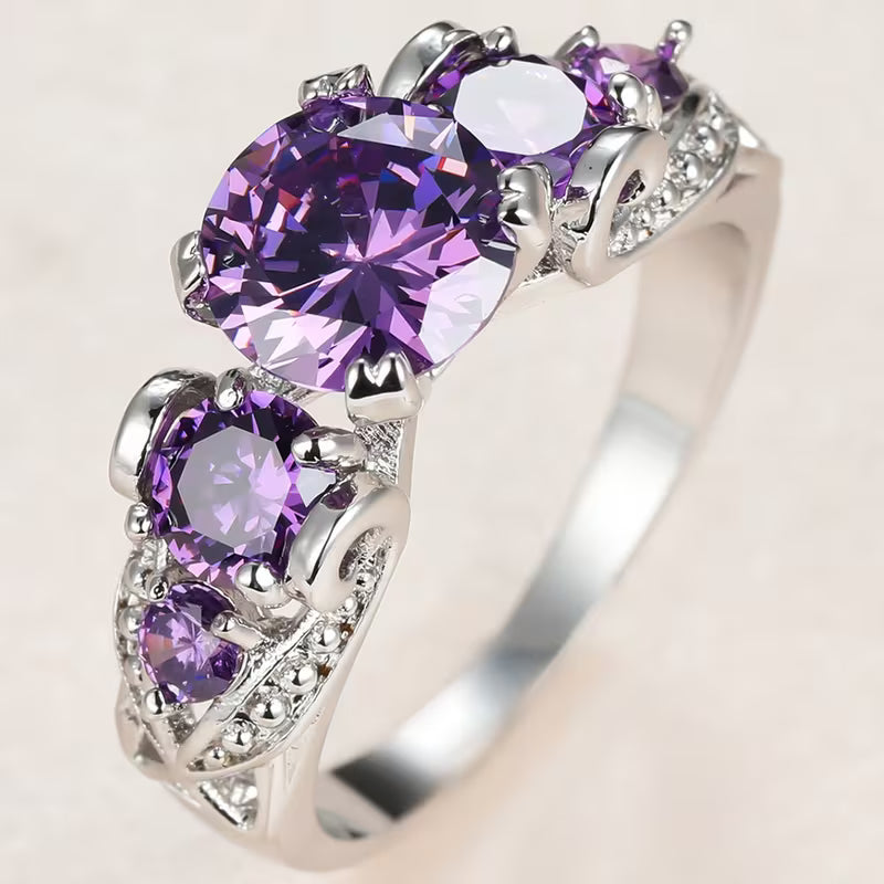 Bague vintage Améthyste en argent