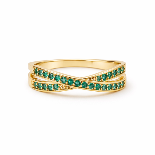 Flow | Smaragd-ring i guld