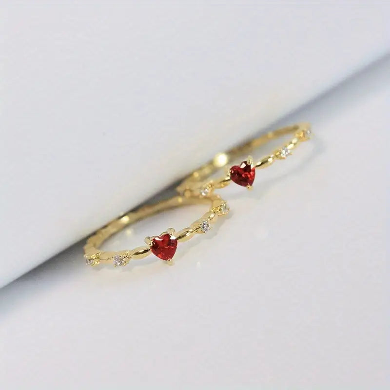 Bague Cœur Rubis en or