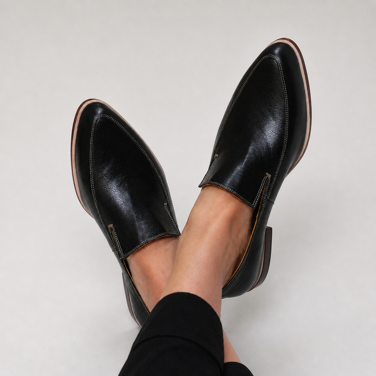 Zofia™ | Loafer i sort patchwork