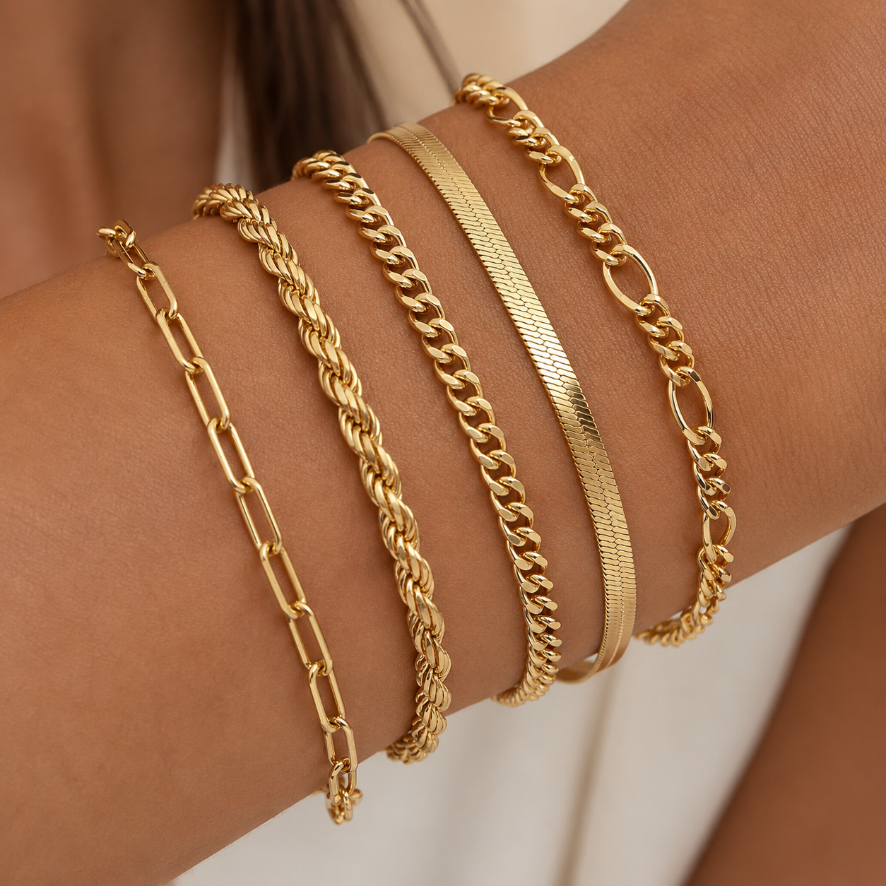 Ellis Renner | Armbåndssæt i guld