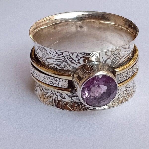 Bague de méditation bohème en cristal