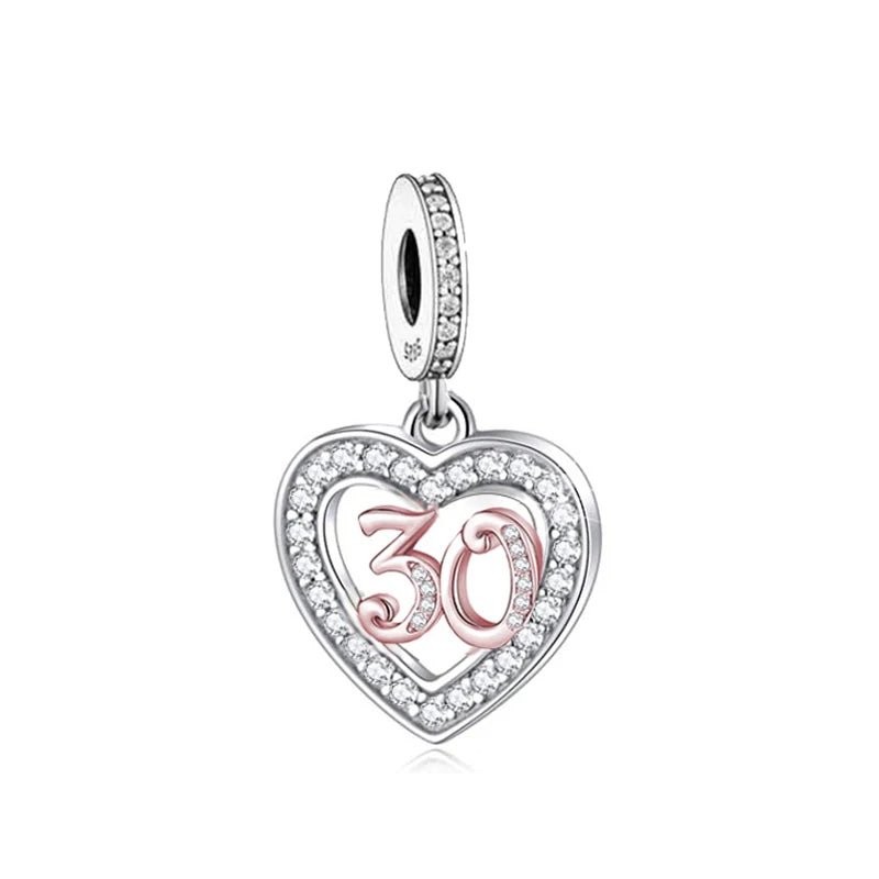 Charm Pendant Cœur Or Rose 30 Ans