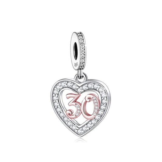 Charm Pendant Cœur Or Rose 30 Ans