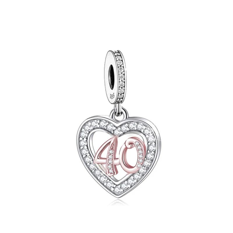 Charm Pendant Cœur Or Rose 40 Ans
