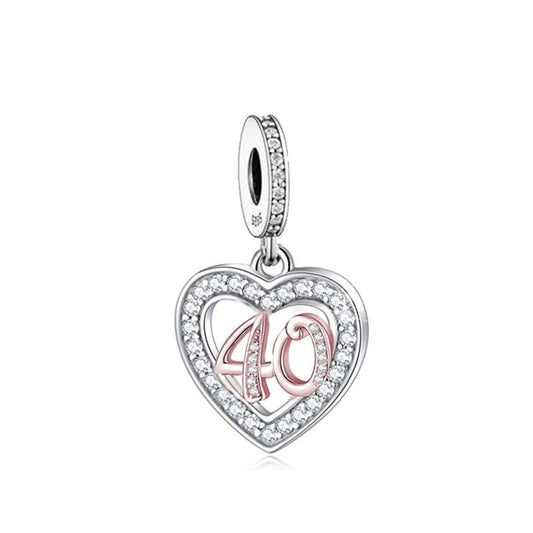 Charm Pendant Cœur Or Rose 40 Ans