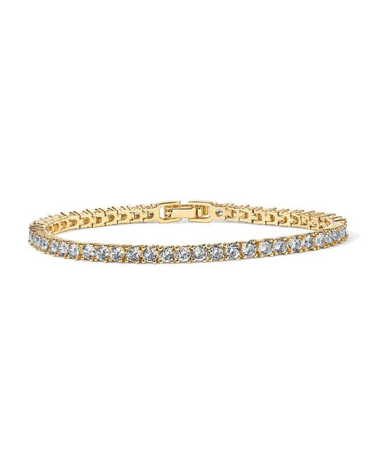 Éclat Doré : Bracelet Tennis en Cristal Éblouissant