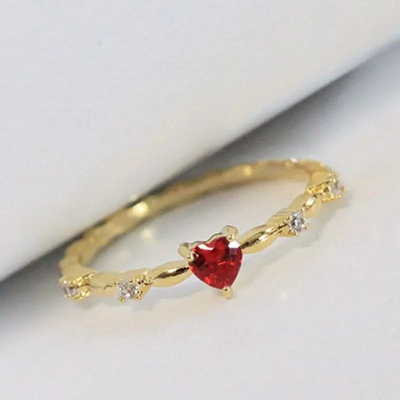 Bague Cœur Rubis en or