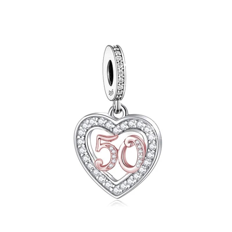 Charm Pendant Cœur Or Rose 50 Ans