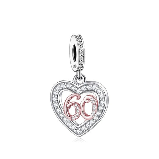 Charm Pendant Cœur Or Rose 60 Ans