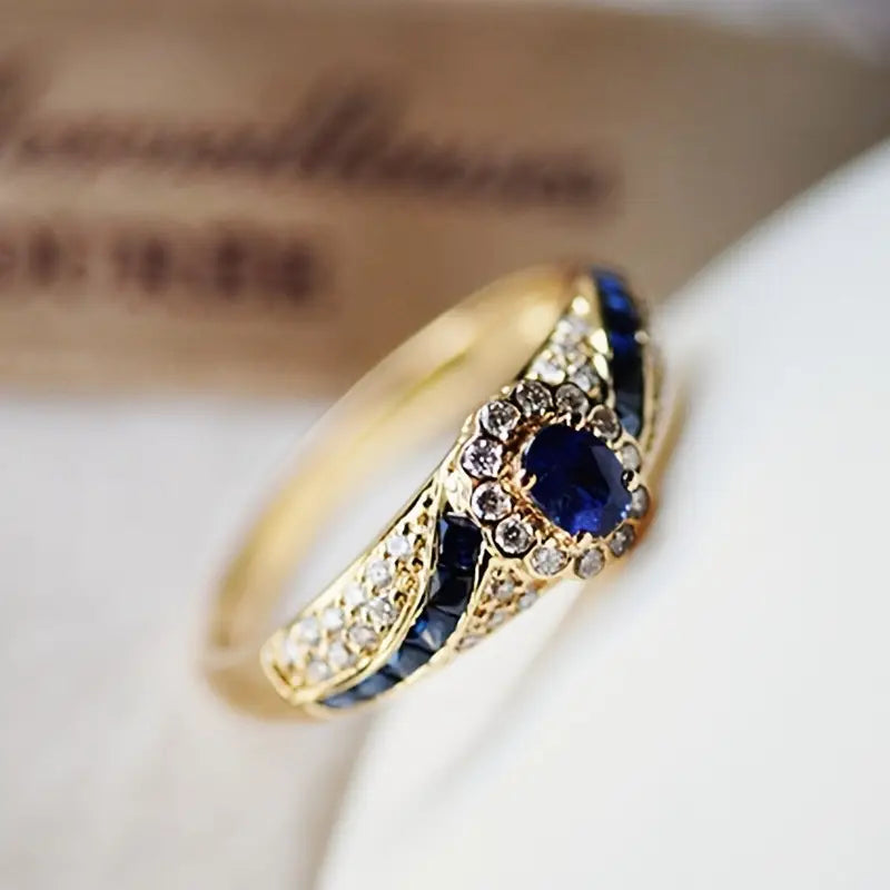 Bague Jonc en Or au Saphir