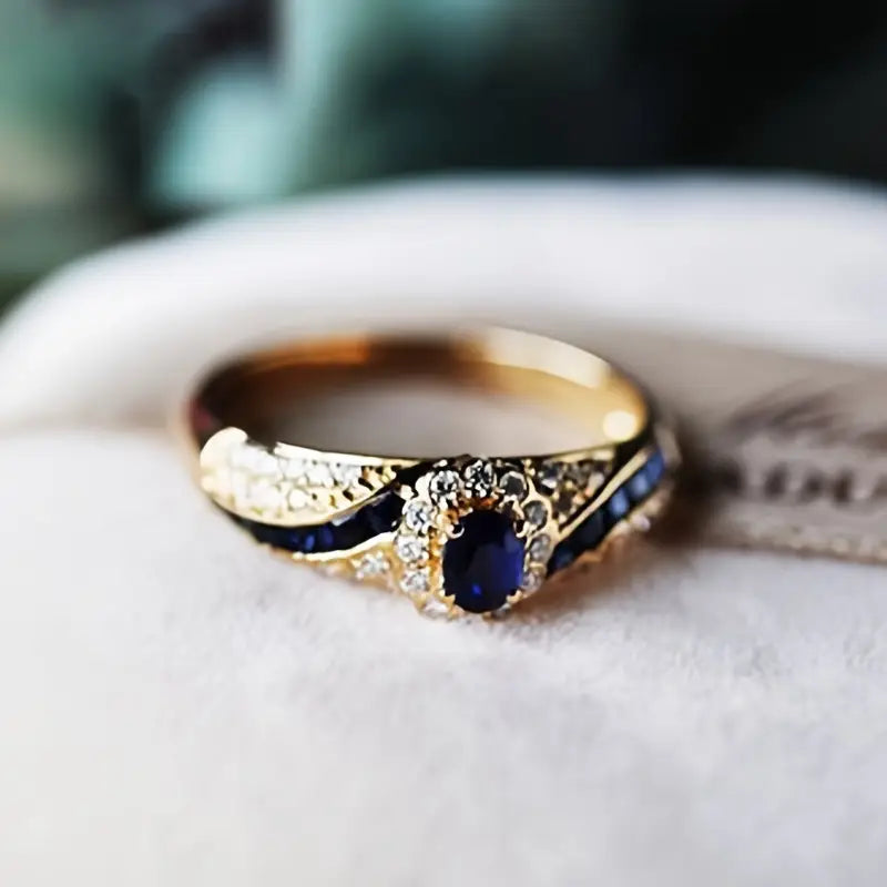 Bague Jonc en Or au Saphir