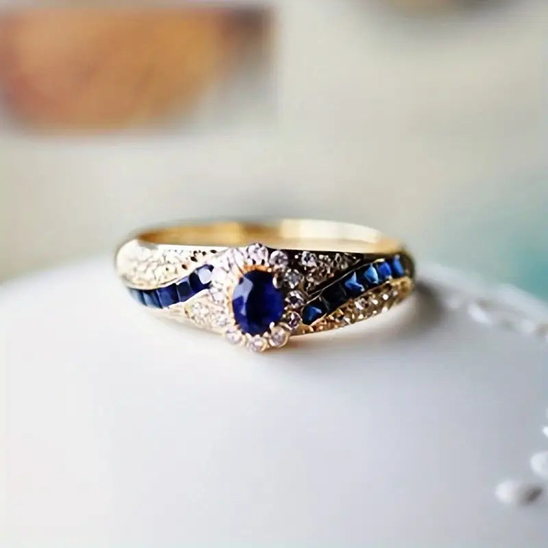 Bague Jonc en Or au Saphir