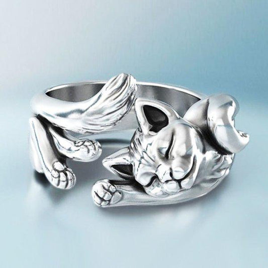 Bague Vintage Chat en Argent
