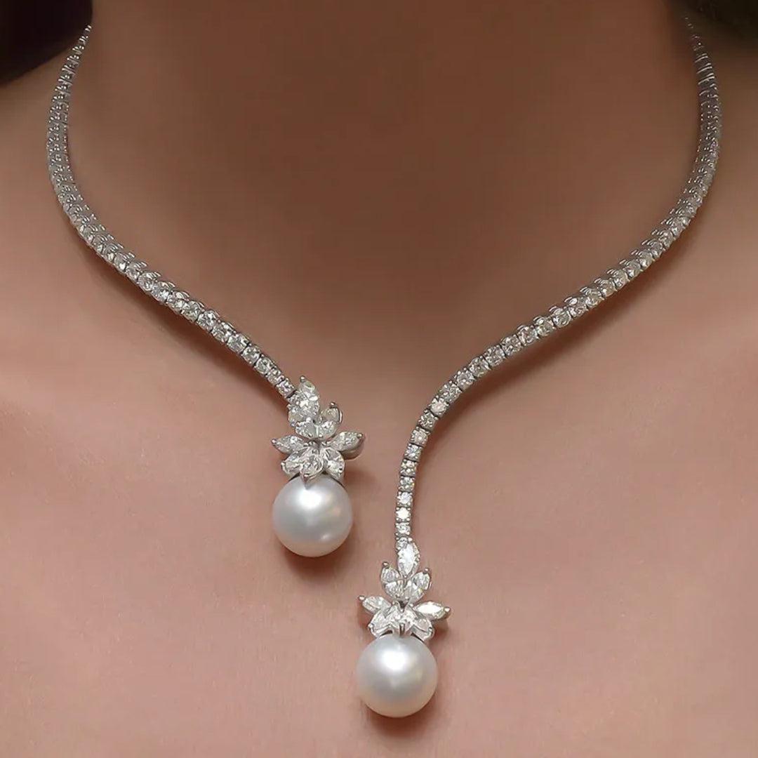 Élégant collier en argent brillant