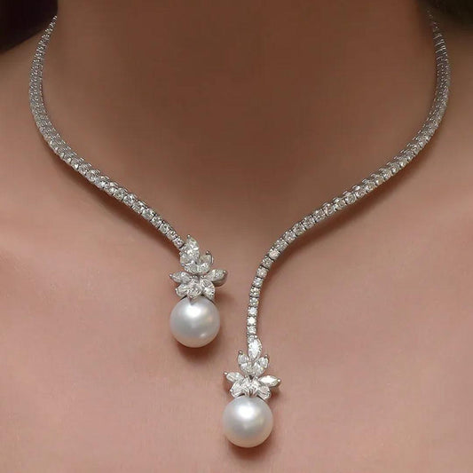 Élégant collier en argent brillant