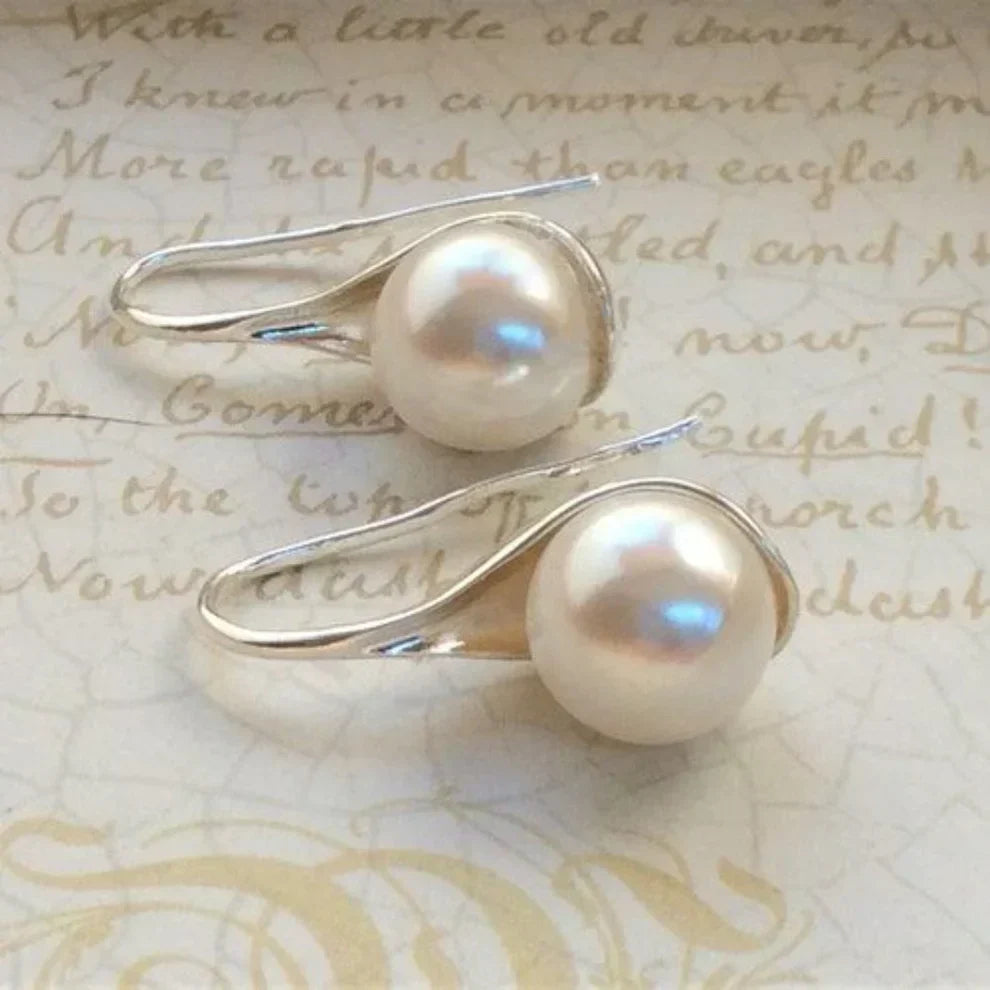 Boucles d'oreilles Vintage Perles Pendantes