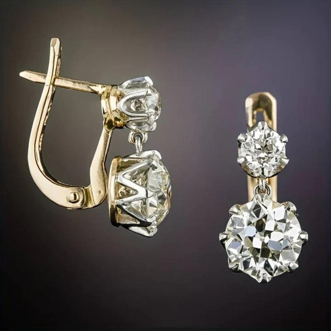 Boucles d'Oreilles Vintage en Or au Zircon